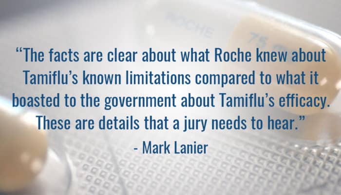 Photo of Tamiflu pill with the word Roche written on the pill