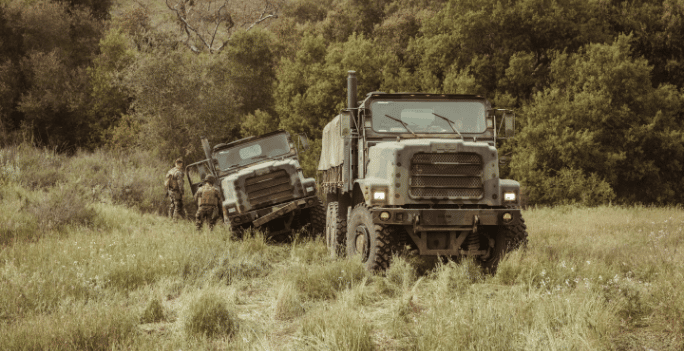 trailers in the woods