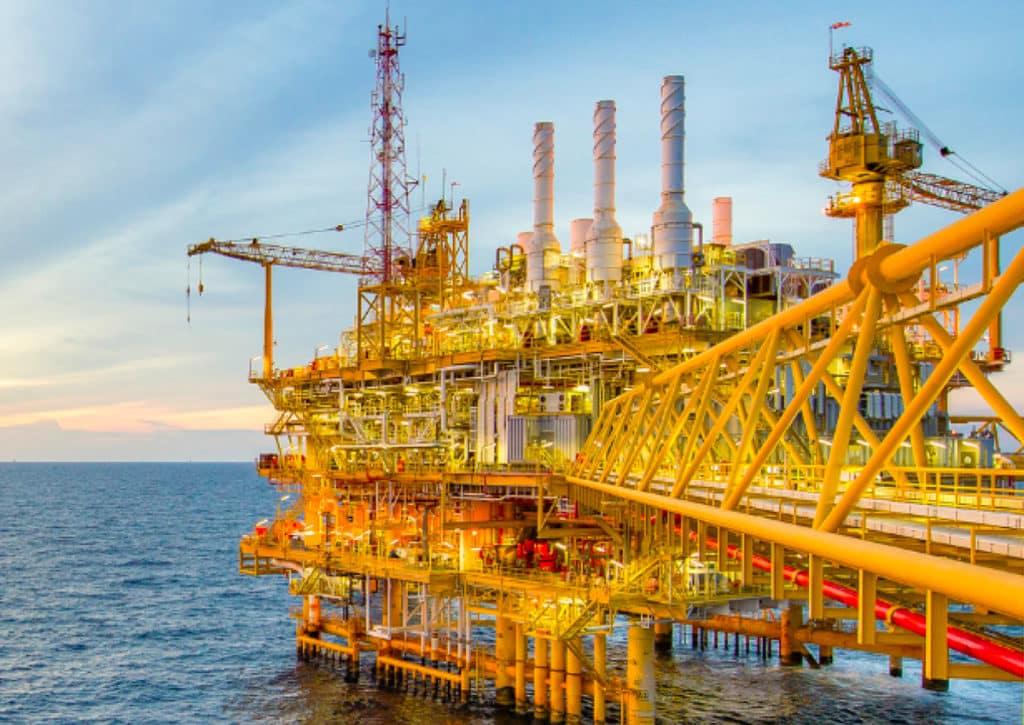 an oil rig off the coast of Houston