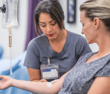 woman getting iv treatment