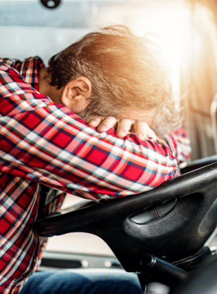 a tired truck driver