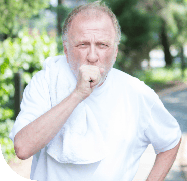 man coughing