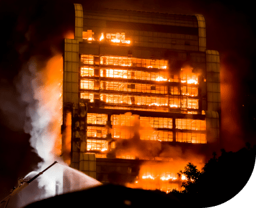 burning building