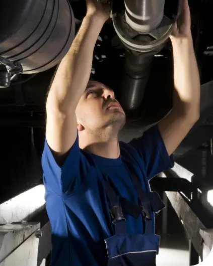 Mechanic fixing a clutch