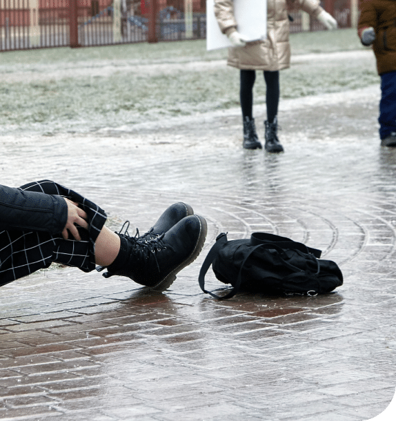 a lady slip and fall