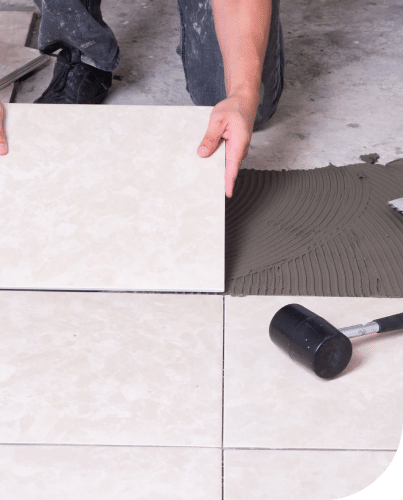 flooring tiles worker