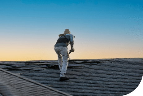 Asbestos roof worker