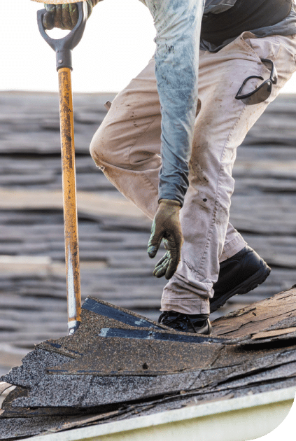 Asbestos roof worker