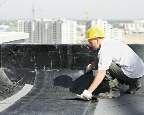 asbestos roof worker