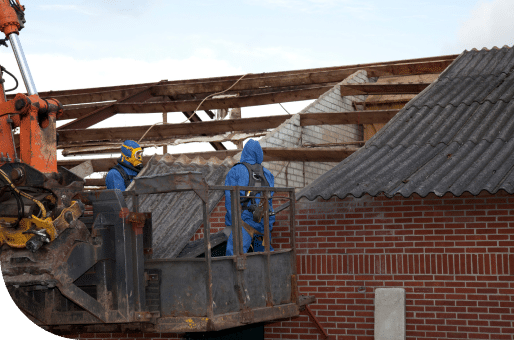 professionals removing asbestos ceiling