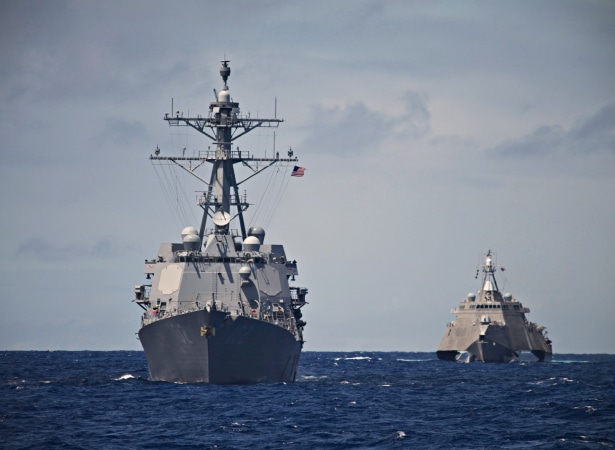 Navy Battleship at Sea