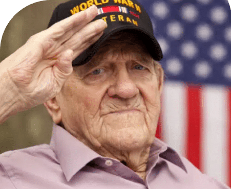 WWII veteran saluting