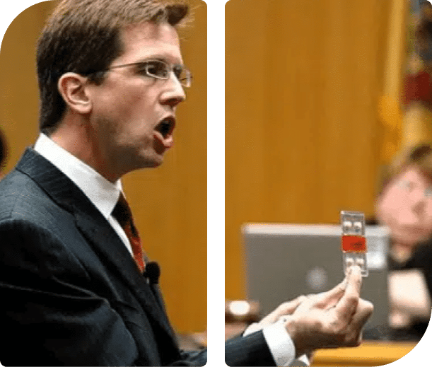 Attorney Mark Lanier presenting his case in court.