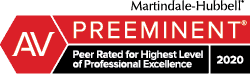2020 AV Preeminent by Martindale-Hubbell, Peer Rated for Highest Level of Professional Excellence official badge