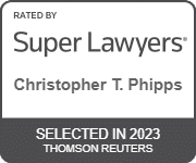 Christopher T. Phipps' official badge of Rated By Super Lawyers, Selected in 2023 Thomson Reuters
