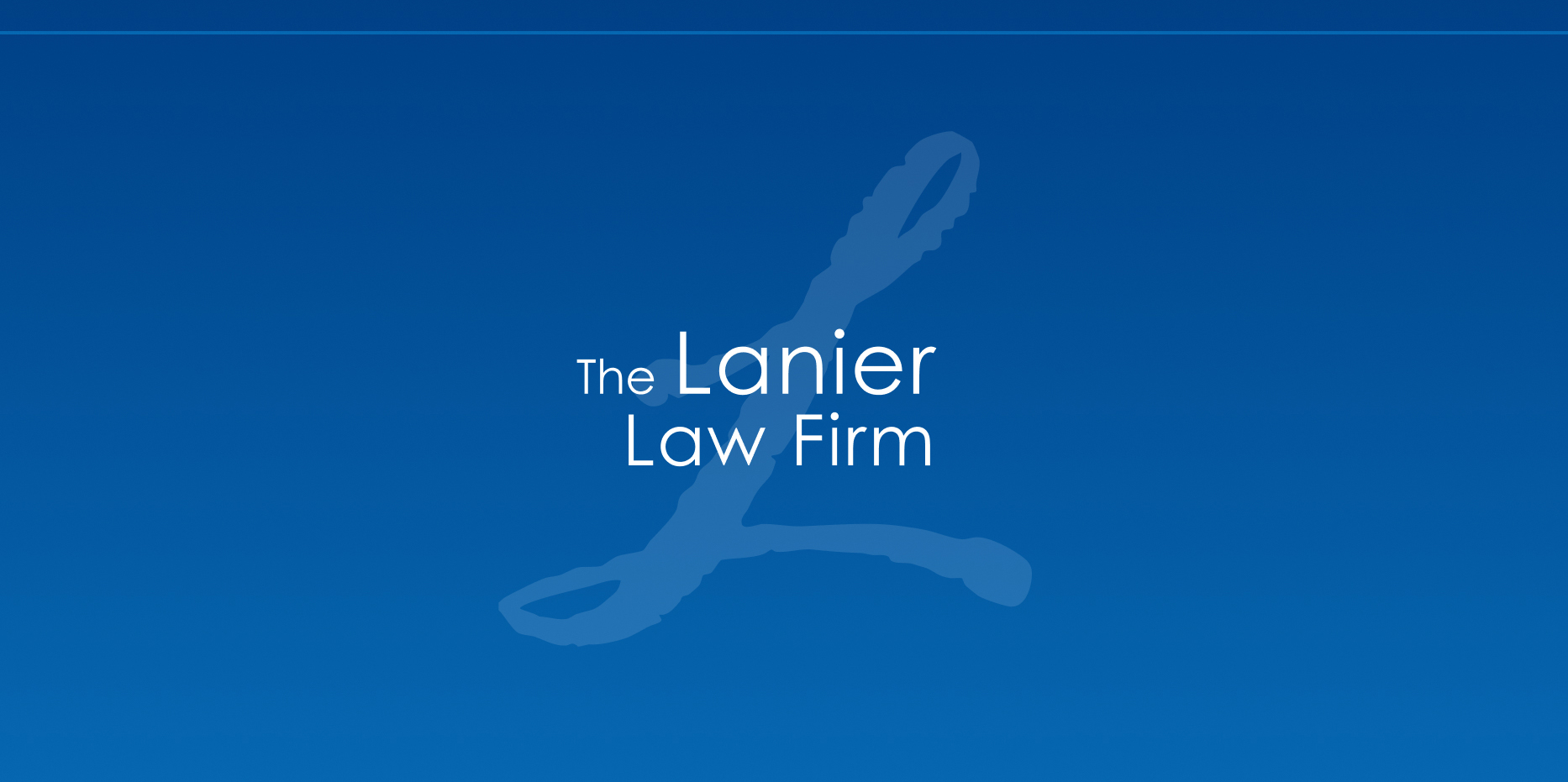 Lanier Law Firm logo with a blue background