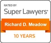 Richard D. Meadow's 10 years rated by Super Lawyers official badge