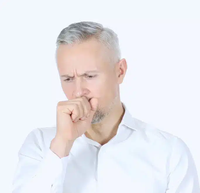 Male adult coughing
