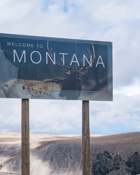 Welcome to Montana sign