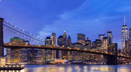 Brooklyn bridge in NYC. New York at night