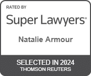 Natalie Armour's official badge of Rated By Super Lawyers, Selected in 2024 Thomson Reuters
