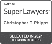 Christopher T. Phipps' official badge of Rated By Super Lawyers, Selected in 2024 Thomson Reuters