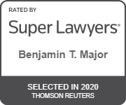 Benjamin T. Major's official badge of Rated By Super Lawyers, Selected in 2020 Thomson Reuters