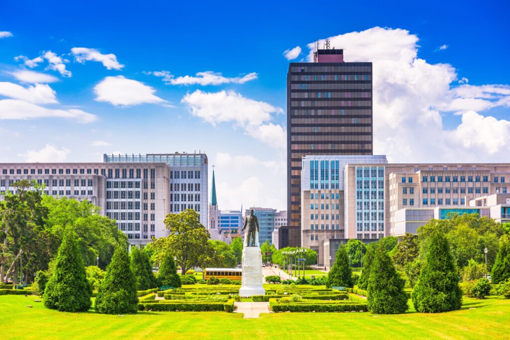 Baton Rouge, Louisiana, USA skyline from Louisiana State Capitol.