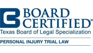 Texas Board of Legal Specialization's Personal Injury Trial Law Board Certified official badge