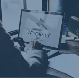 Laptop with the word "Attorney"