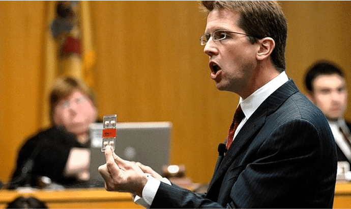 W. Mark Lanier in the courtroom with a judge in the background