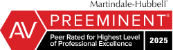2025 AV Preeminent by Martindale-Hubbell, Peer Rated for Highest Level of Professional Excellence official badge