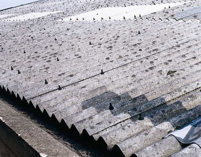 Extensive asbestos roofing