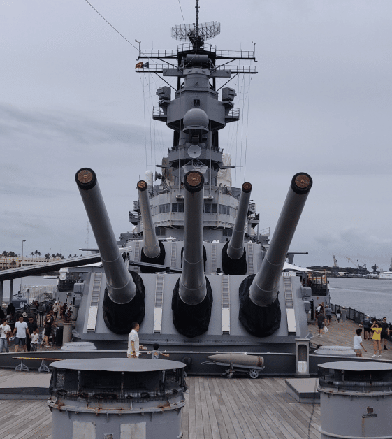 Navy ship viewed from deck