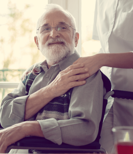 Senior coast guard veteran with mesothelioma in civilian clothing