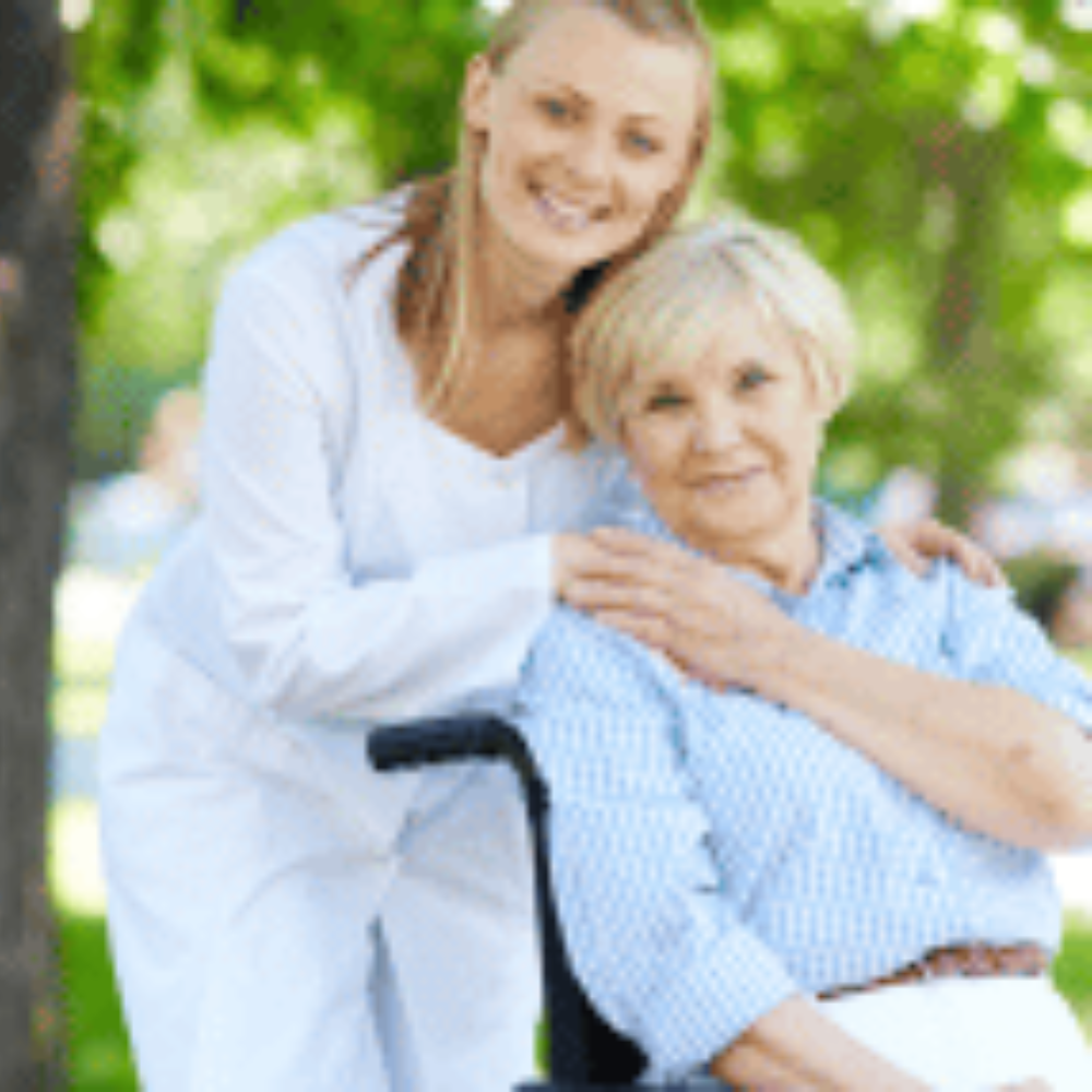 A daughter hugging her mother