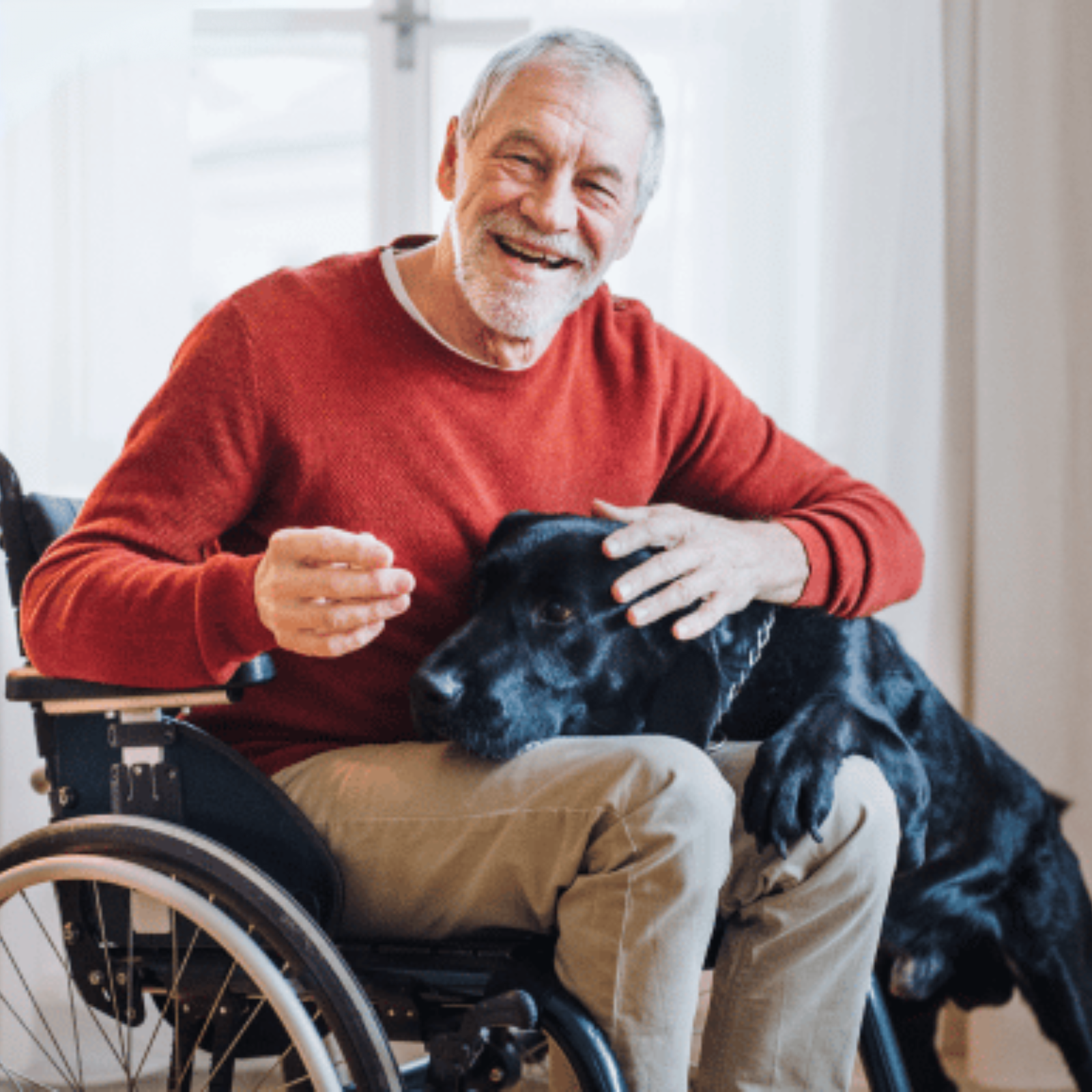 An old man in a wheelchair
