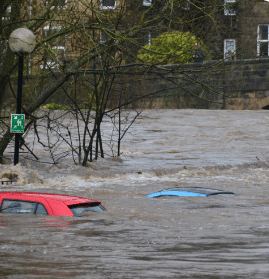 Cars in a flood
