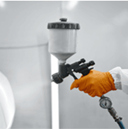 Asbestos-containing spray coating gun