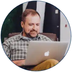 Man looking at a laptop