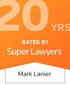 Mark Lanier's 20 Years Rated by Super Lawyers badge