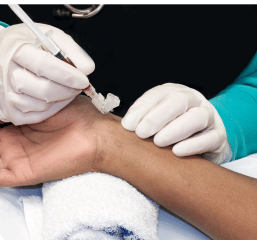 Patient Receiving an Arterial Blood Gas Test For Illness