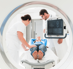Hospital Patient Receiving a CT Scan