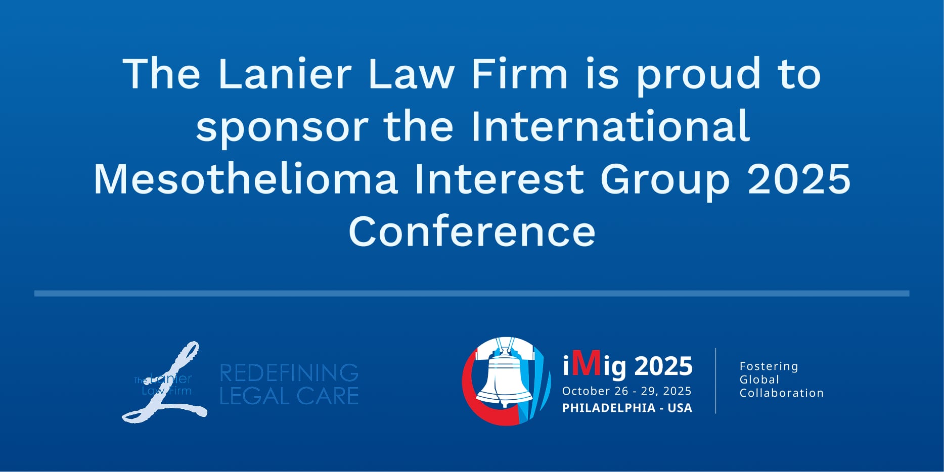 The Lanier Law Firm Sponsors iMig 2025 to Advance Global Mesothelioma Collaboration