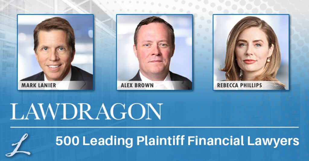 Photos of Mark Lanier, Alex Brown and Rebecca Phillips