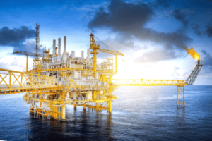 Oil rig at sea