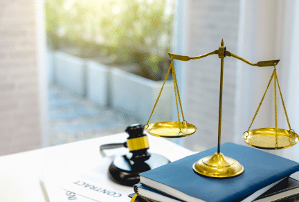 Lawyer's Desk With Asbestos Case Materials