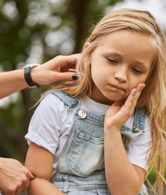 Child looking sad and worried