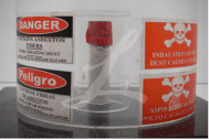 Vial of Raw Asbestos Sealed in Container