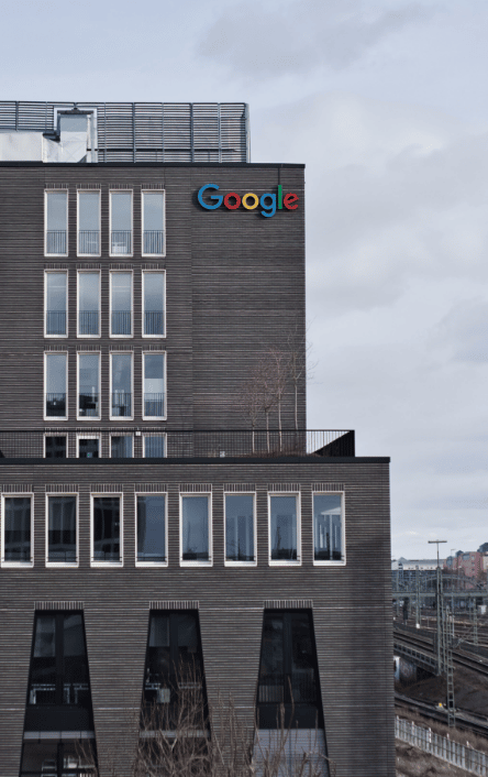 Google sign on a modern office building